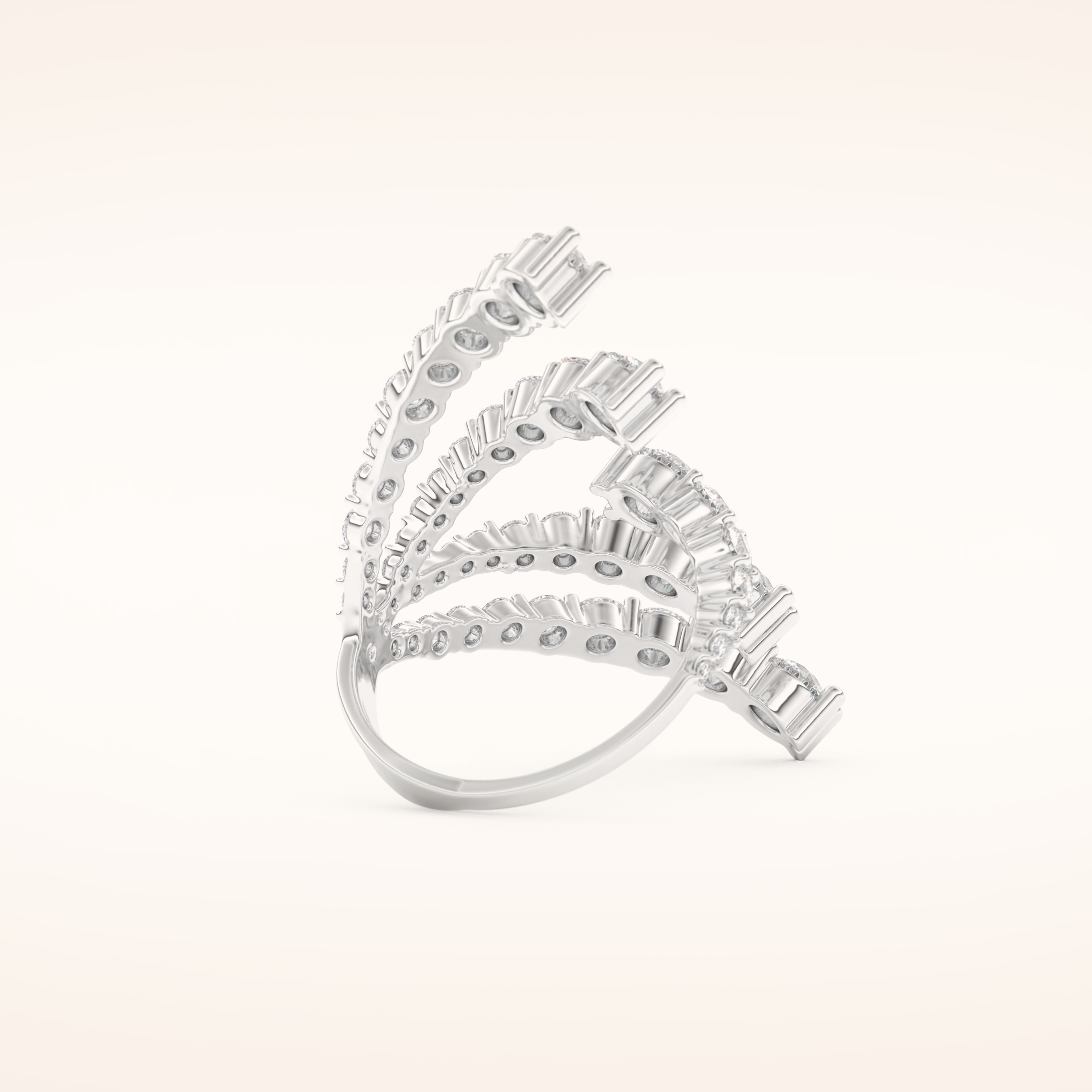 2.717 TCW Round Shaped Moissanite Multi Stone Floral Wedding Band