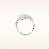 2.717 TCW Round Shaped Moissanite Multi Stone Floral Wedding Band