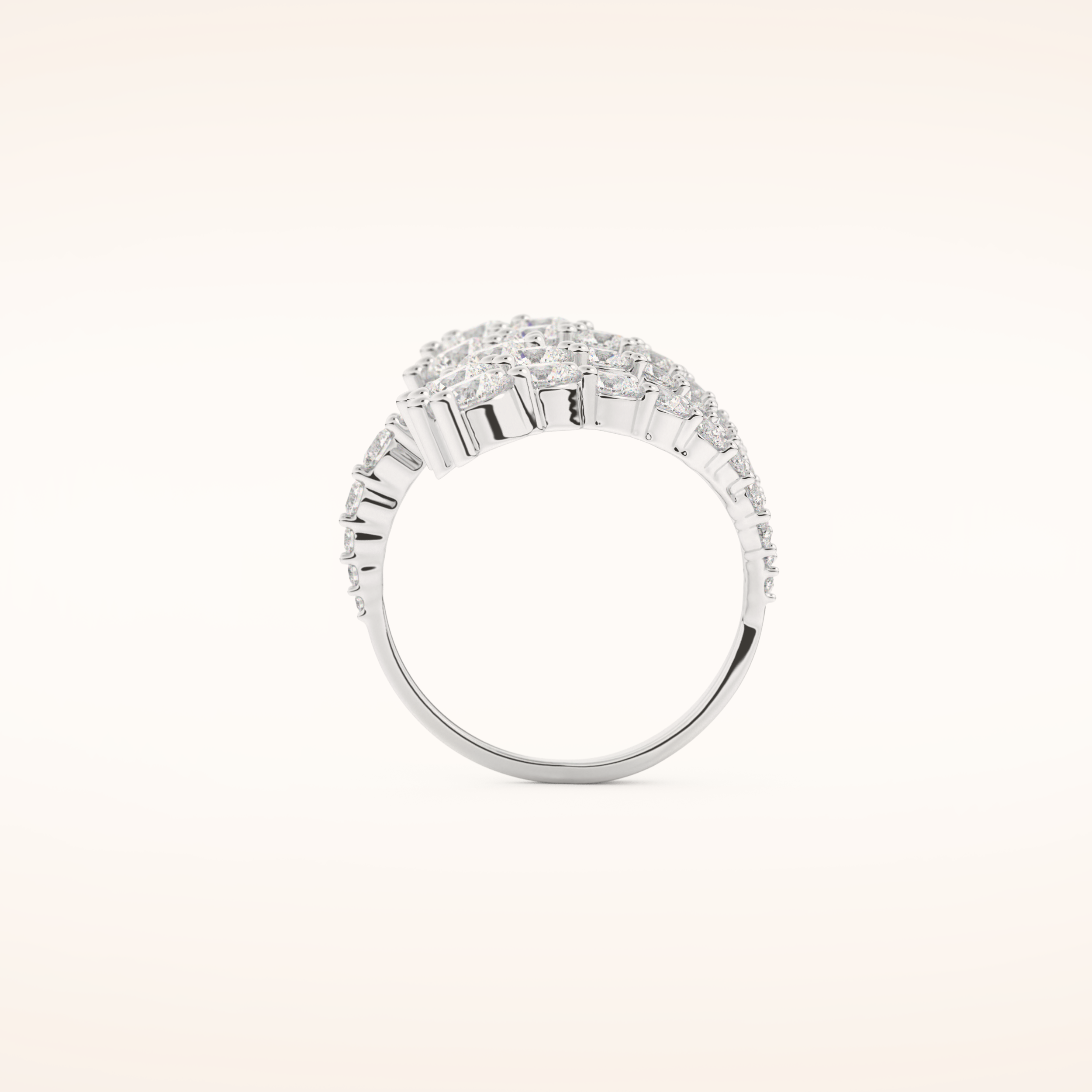 2.717 TCW Round Shaped Moissanite Multi Stone Floral Wedding Band
