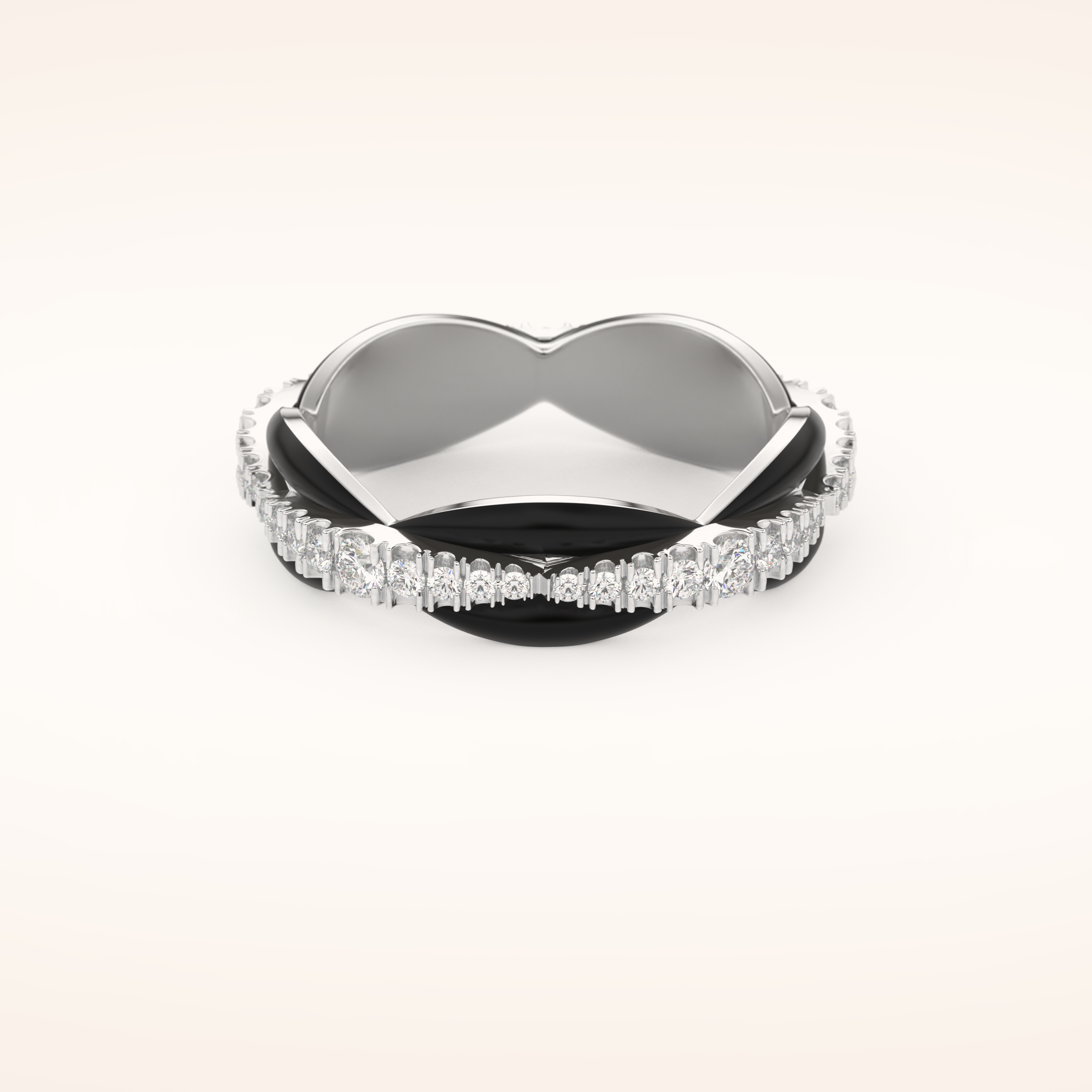 0.369 TCW Round Shaped Moissanite Full Eternity Wedding Band