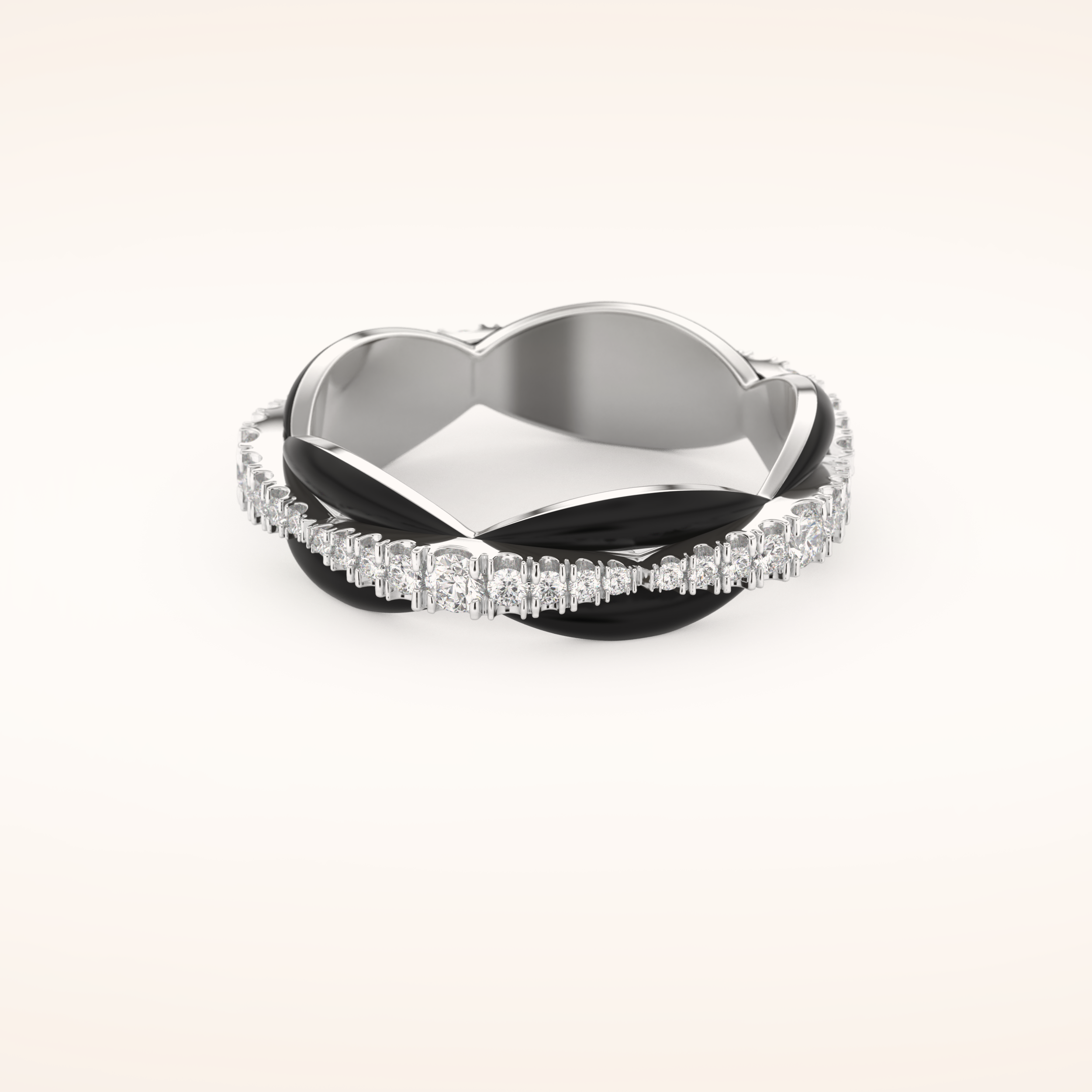 0.369 TCW Round Shaped Moissanite Full Eternity Wedding Band