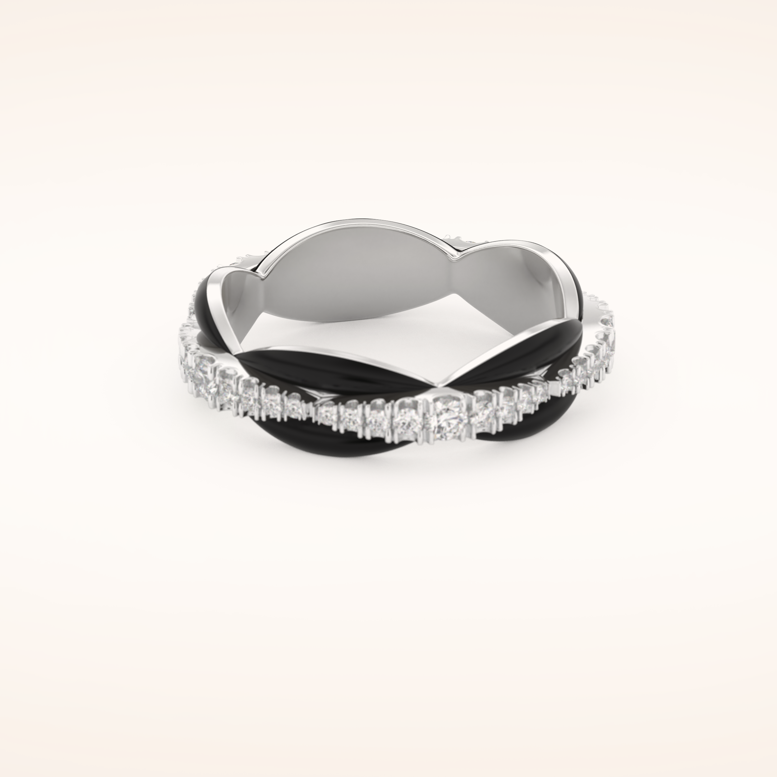 0.369 TCW Round Shaped Moissanite Full Eternity Wedding Band