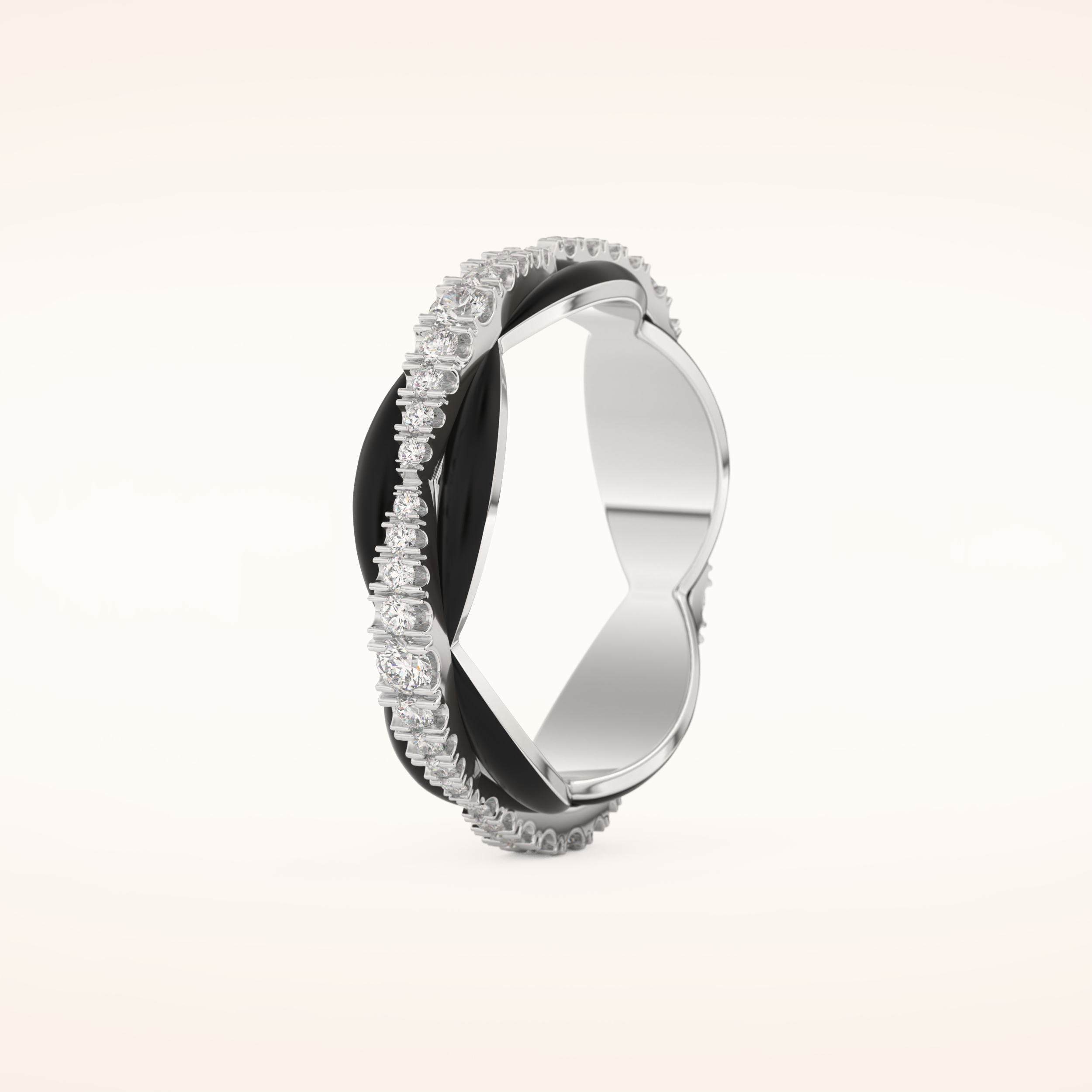 0.369 TCW Round Shaped Moissanite Full Eternity Wedding Band
