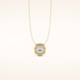0.28 TCW Round Cut Moissanite Bezel & Solitaire Necklace