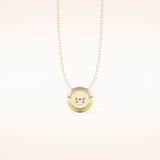 0.28 TCW Round Cut Moissanite Bezel & Solitaire Necklace