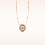0.28 TCW Round Cut Moissanite Bezel & Solitaire Necklace