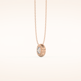 0.28 TCW Round Cut Moissanite Bezel & Solitaire Necklace