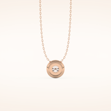 0.28 TCW Round Cut Moissanite Bezel & Solitaire Necklace
