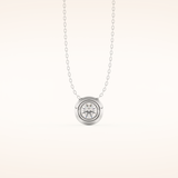 0.28 TCW Round Cut Moissanite Bezel & Solitaire Necklace