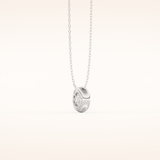 0.28 TCW Round Cut Moissanite Bezel & Solitaire Necklace