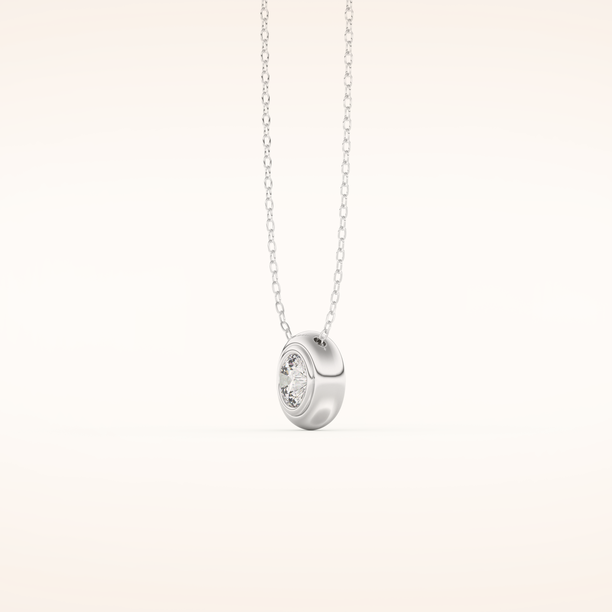 0.28 TCW Round Cut Moissanite Bezel & Solitaire Necklace