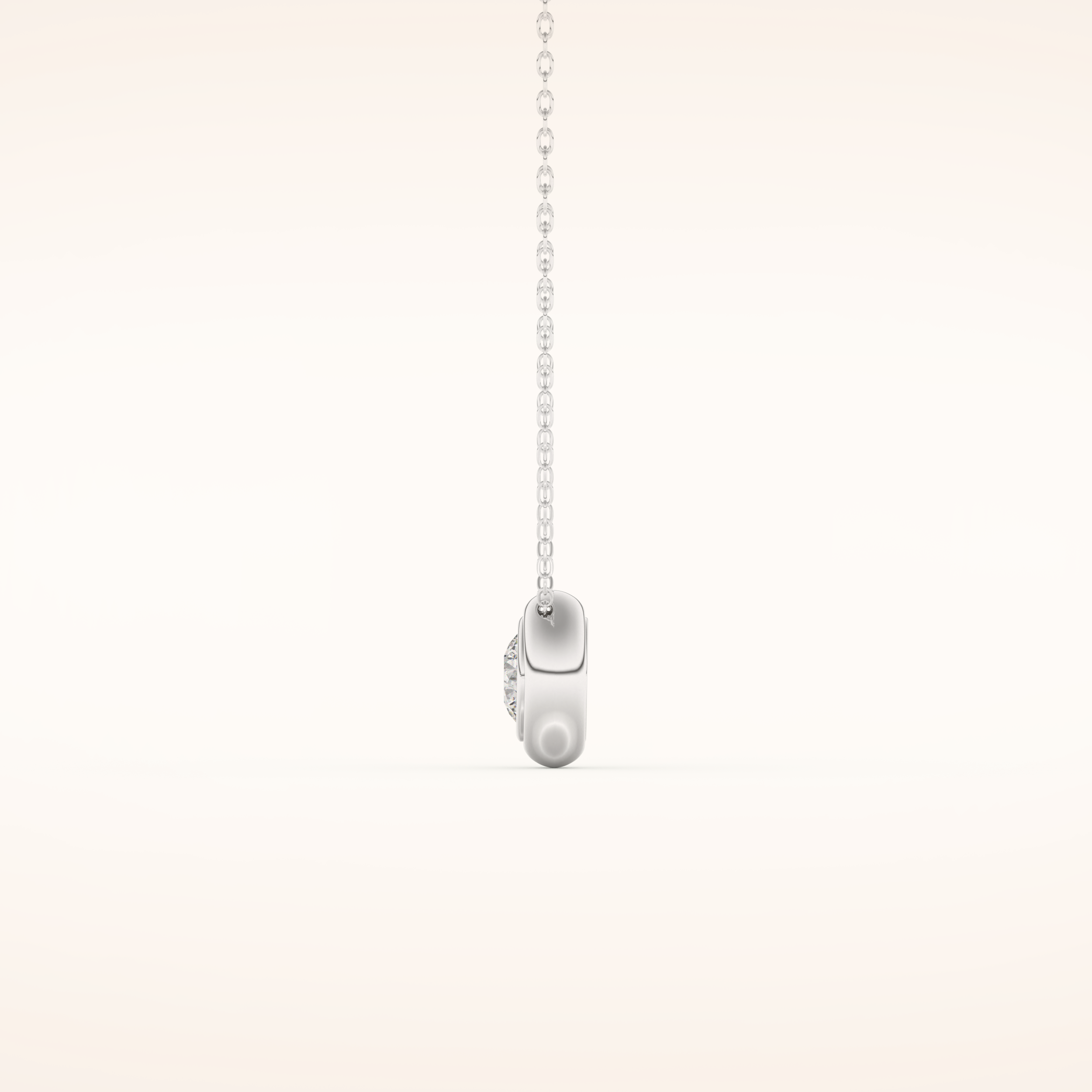 0.28 TCW Round Cut Moissanite Bezel & Solitaire Necklace