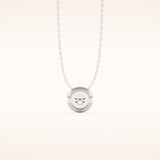0.28 TCW Round Cut Moissanite Bezel & Solitaire Necklace