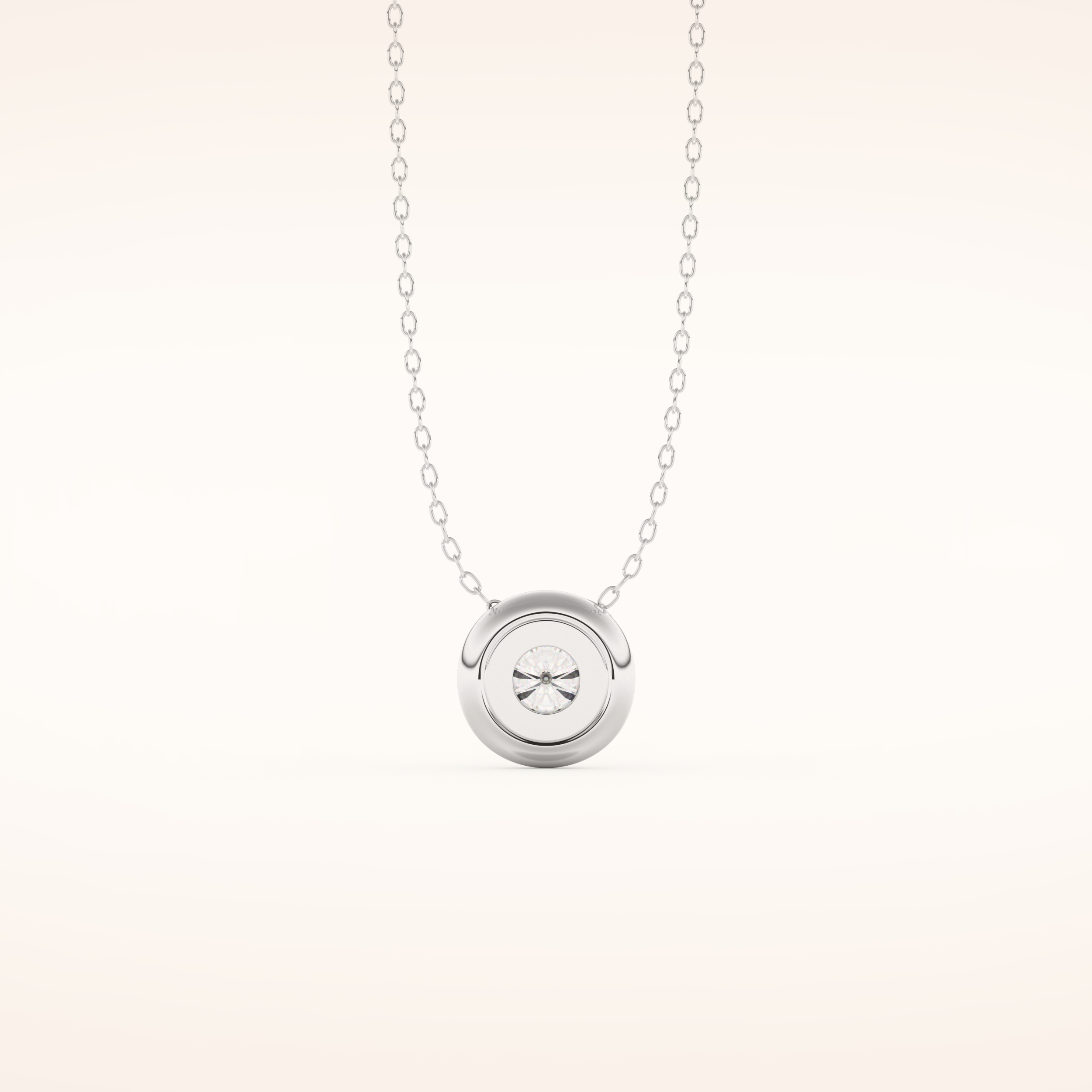 0.28 TCW Round Cut Moissanite Bezel & Solitaire Necklace