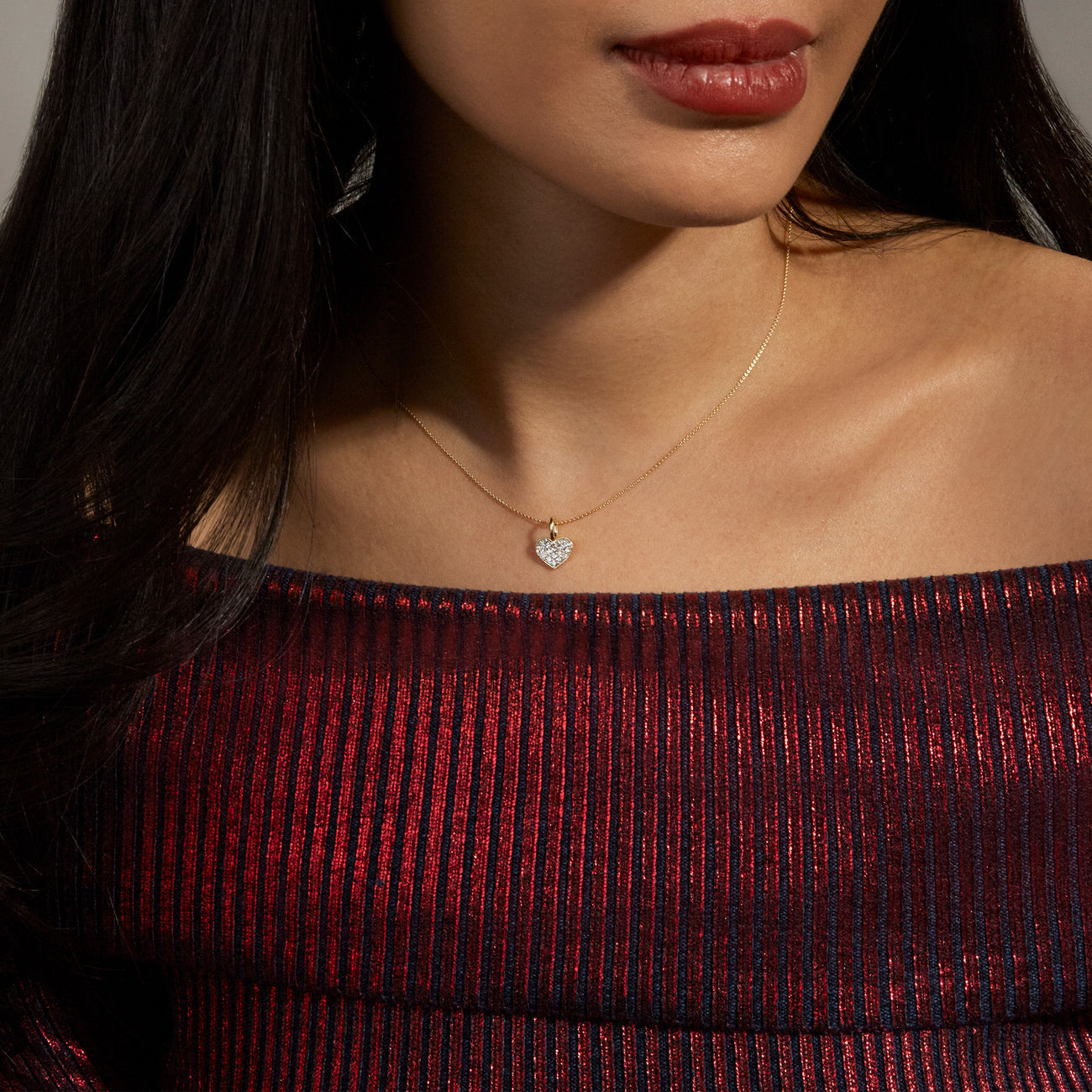 0.30 Carats Round Cluster Moissanite Heart Necklace 1