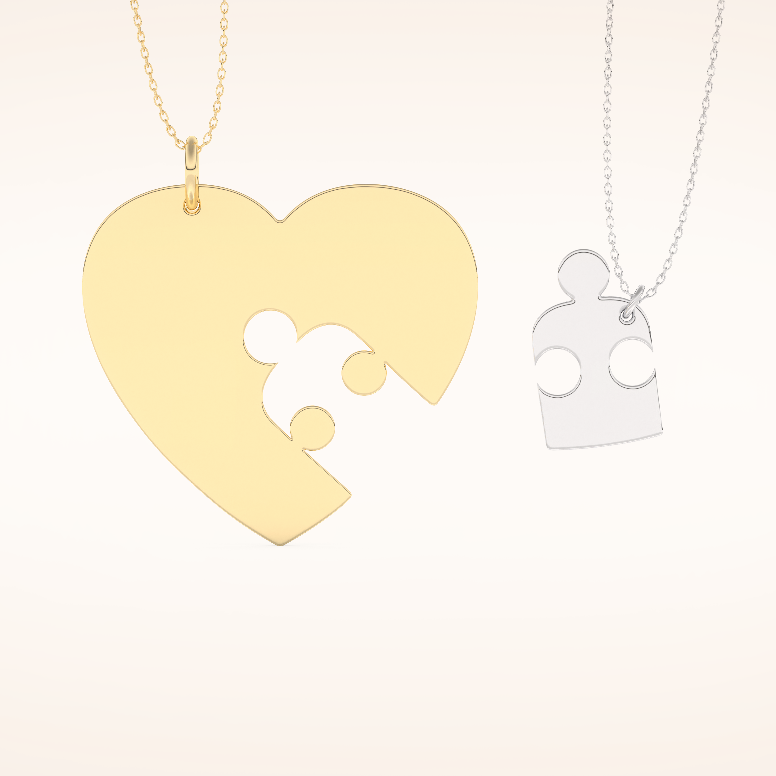 Custom Engraved Split Heart Puzzle Pendant Necklace – Crafted with Meaning 6