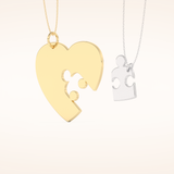 Custom Engraved Split Heart Puzzle Pendant Necklace – Crafted with Meaning 8