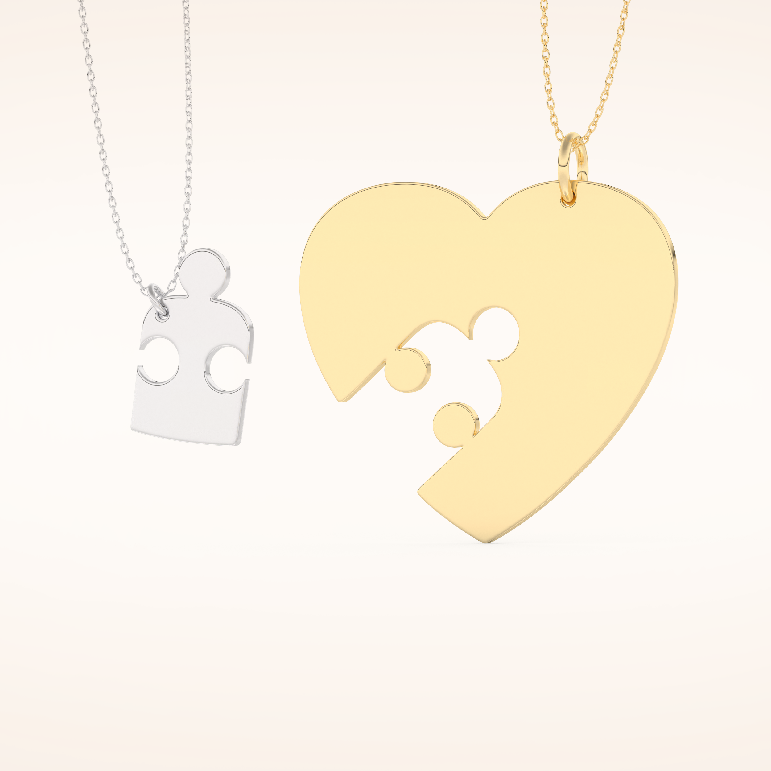 Custom Engraved Split Heart Puzzle Pendant Necklace – Crafted with Meaning 10