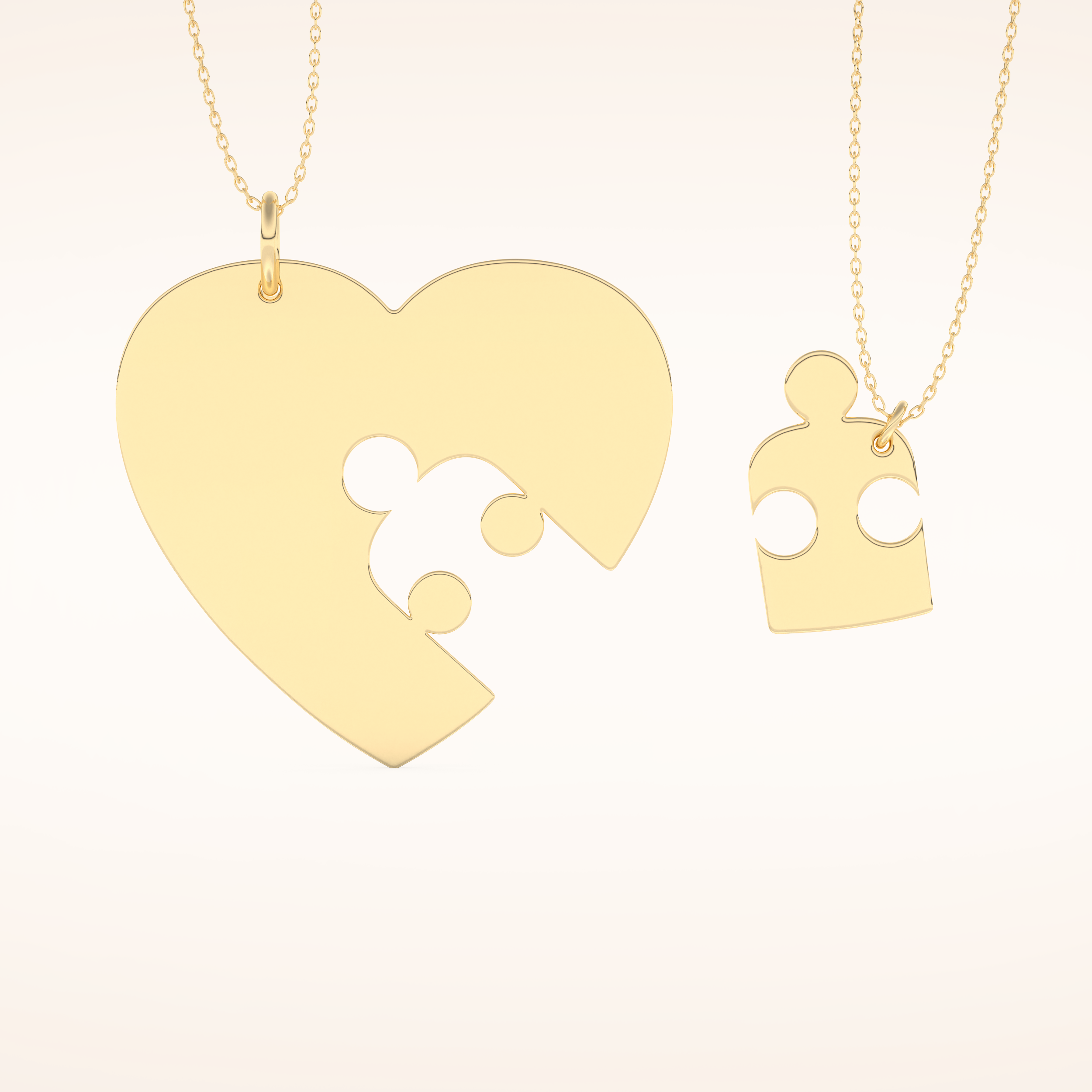 Custom Engraved Split Heart Puzzle Pendant Necklace – Crafted with Meaning 12