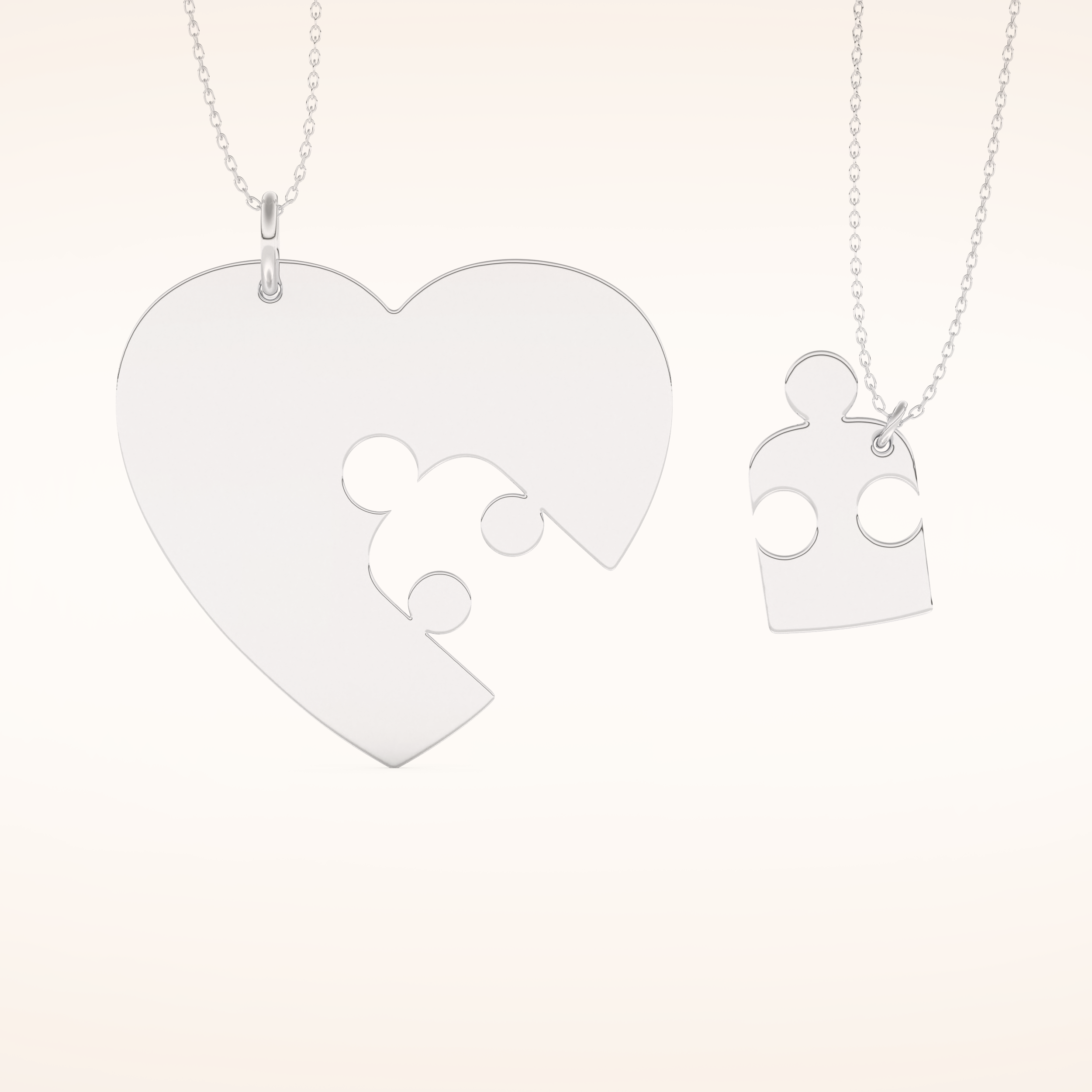 Custom Engraved Split Heart Puzzle Pendant Necklace – Crafted with Meaning 1