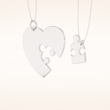 Custom Engraved Split Heart Puzzle Pendant Necklace – Crafted with Meaning 3