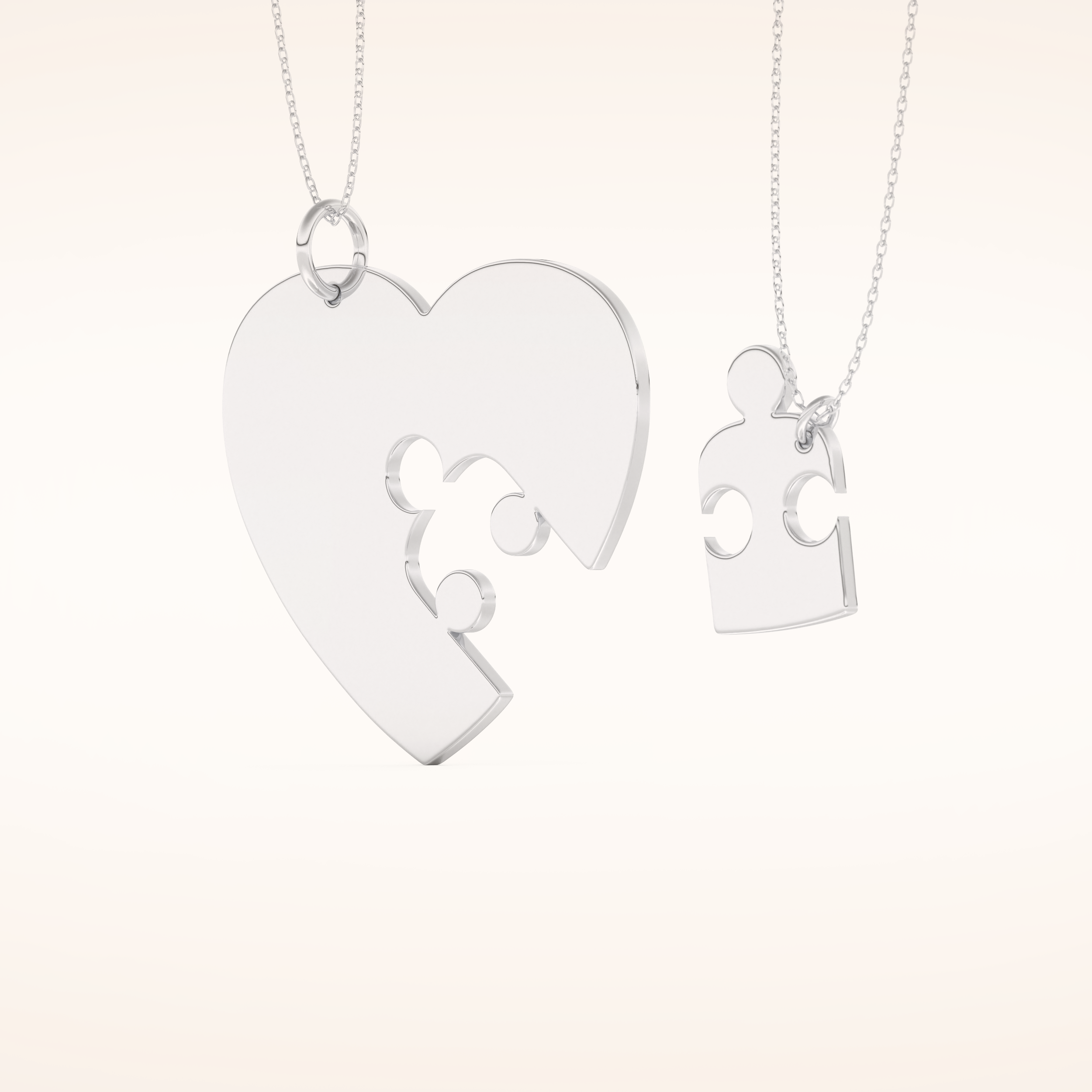 Custom Engraved Split Heart Puzzle Pendant Necklace – Crafted with Meaning 3