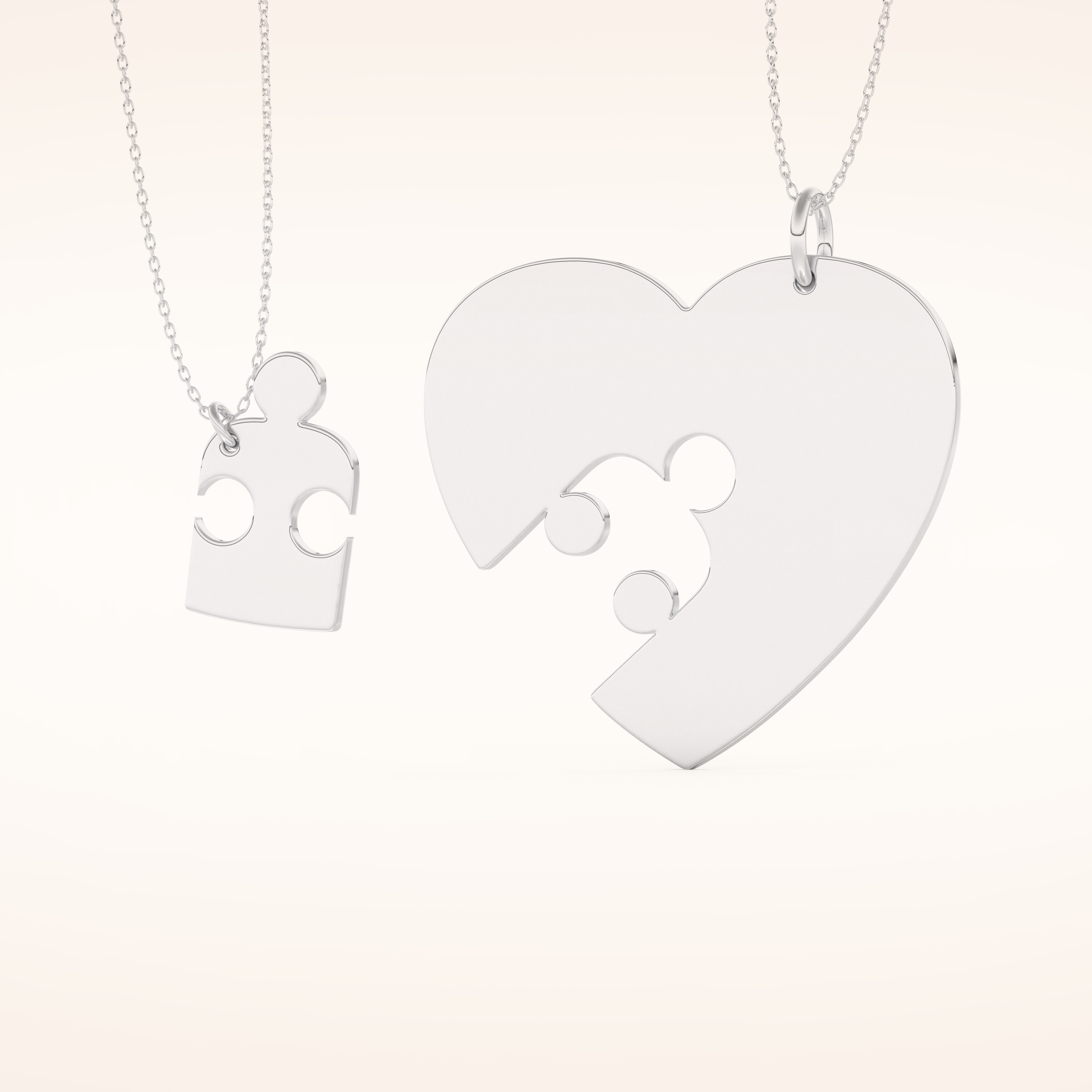 Custom Engraved Split Heart Puzzle Pendant Necklace – Crafted with Meaning 5