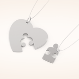 Custom Engraved Split Heart Puzzle Pendant Necklace – Crafted with Meaning 2