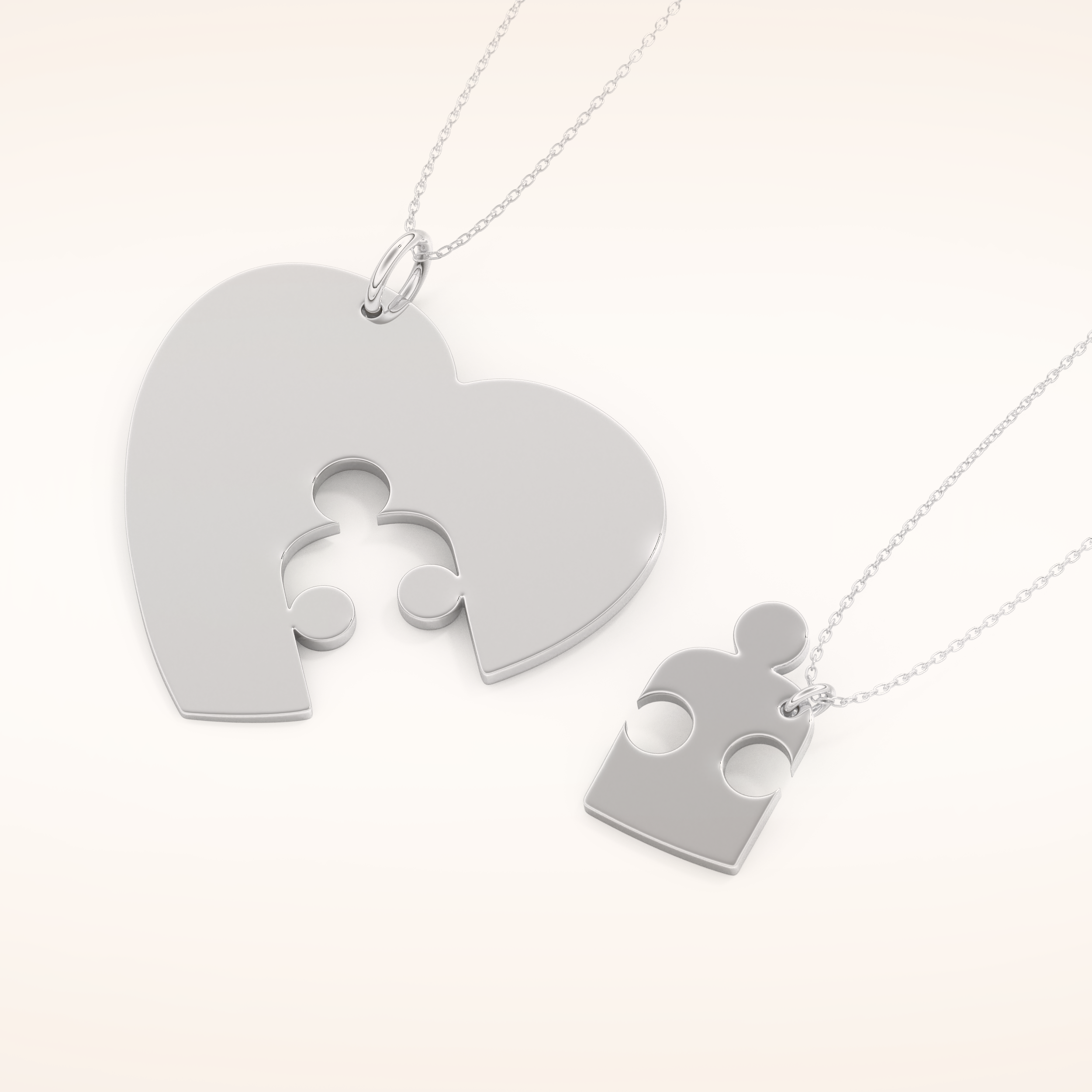 Custom Engraved Split Heart Puzzle Pendant Necklace – Crafted with Meaning 2