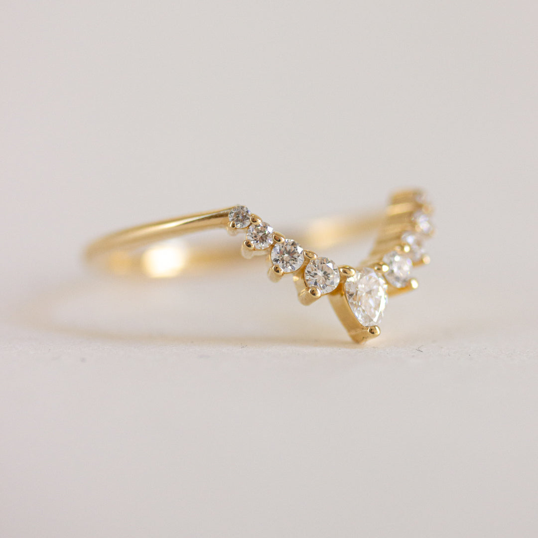 Half Eternity Wedding Band Featuring 0.22 TCW  Pear & Round  Moissanite 2