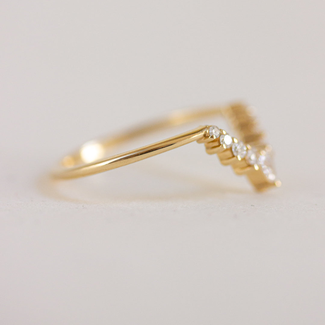 Half Eternity Wedding Band Featuring 0.22 TCW  Pear & Round  Moissanite 3