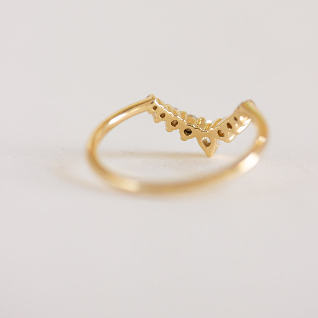 Half Eternity Wedding Band Featuring 0.22 TCW  Pear & Round  Moissanite 4