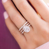 Pear Halo & Pave Lab Grown Diamond Engagement Ring