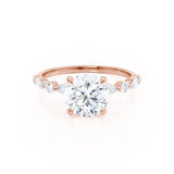 Round Dainty Pave Lab Grown Diamond Engagement Ring