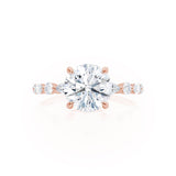 Round Dainty Pave Lab Grown Diamond Engagement Ring
