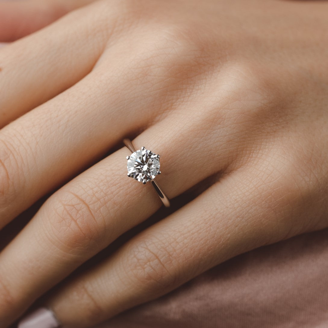 1.0 CT Round Shaped Moissanite Engagement Ring In Solitaire 5