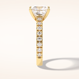 4 CT Princess Shaped Pave Moissanite Engagement Ring