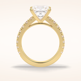 4 CT Princess Shaped Pave Moissanite Engagement Ring