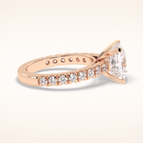 4 CT Princess Shaped Pave Moissanite Engagement Ring