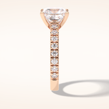 4 CT Princess Shaped Pave Moissanite Engagement Ring