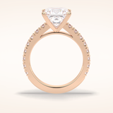 4 CT Princess Shaped Pave Moissanite Engagement Ring