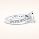 4 CT Princess Shaped Pave Moissanite Engagement Ring