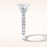 4 CT Princess Shaped Pave Moissanite Engagement Ring