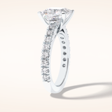 4 CT Princess Shaped Pave Moissanite Engagement Ring