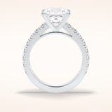 4 CT Princess Shaped Pave Moissanite Engagement Ring