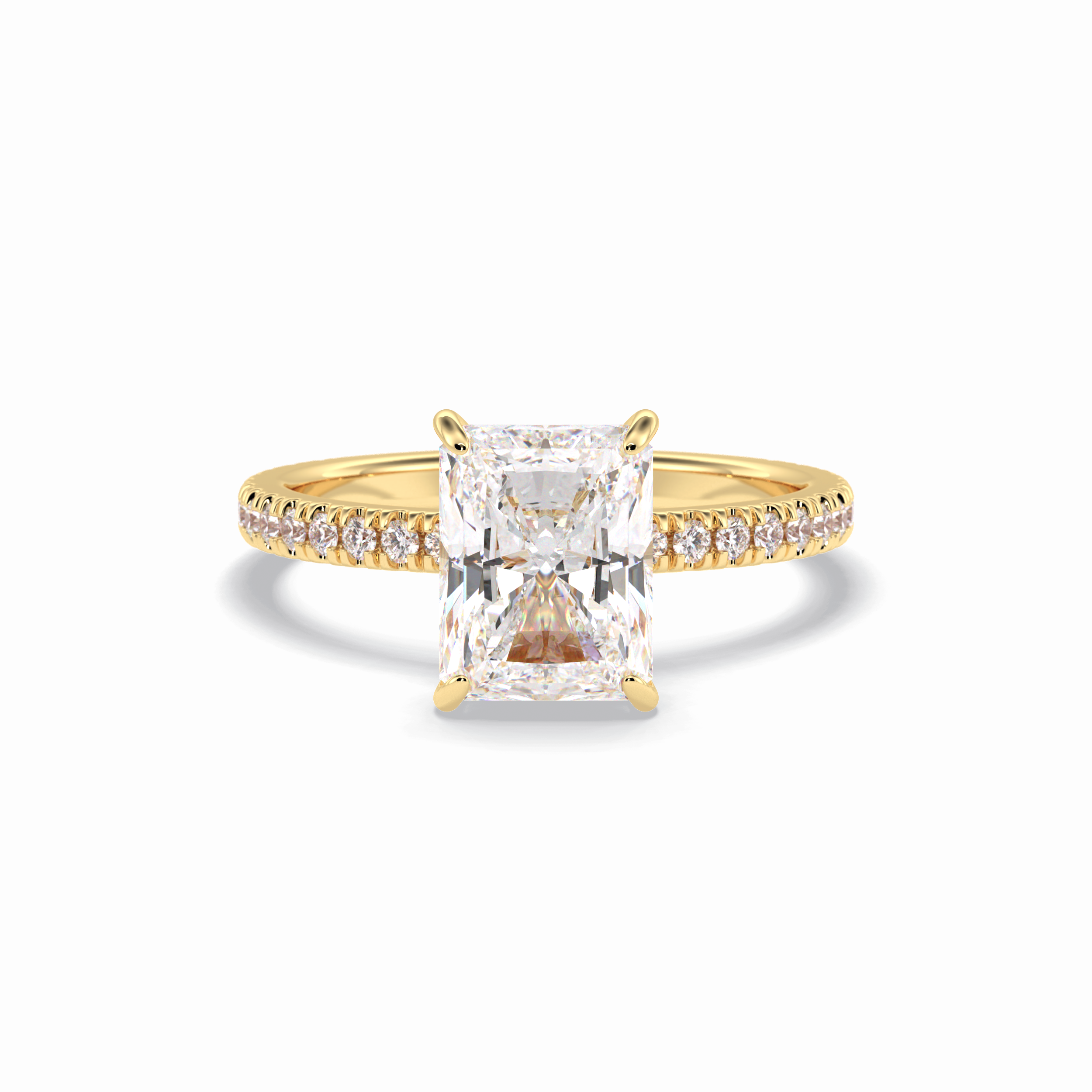 Radiant Pave Lab Grown Diamond Engagement Ring