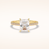 2.5 CT Radiant Shaped Pave Moissanite Engagement Ring