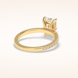 2.5 CT Radiant Shaped Pave Moissanite Engagement Ring