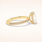 2.5 CT Radiant Shaped Pave Moissanite Engagement Ring