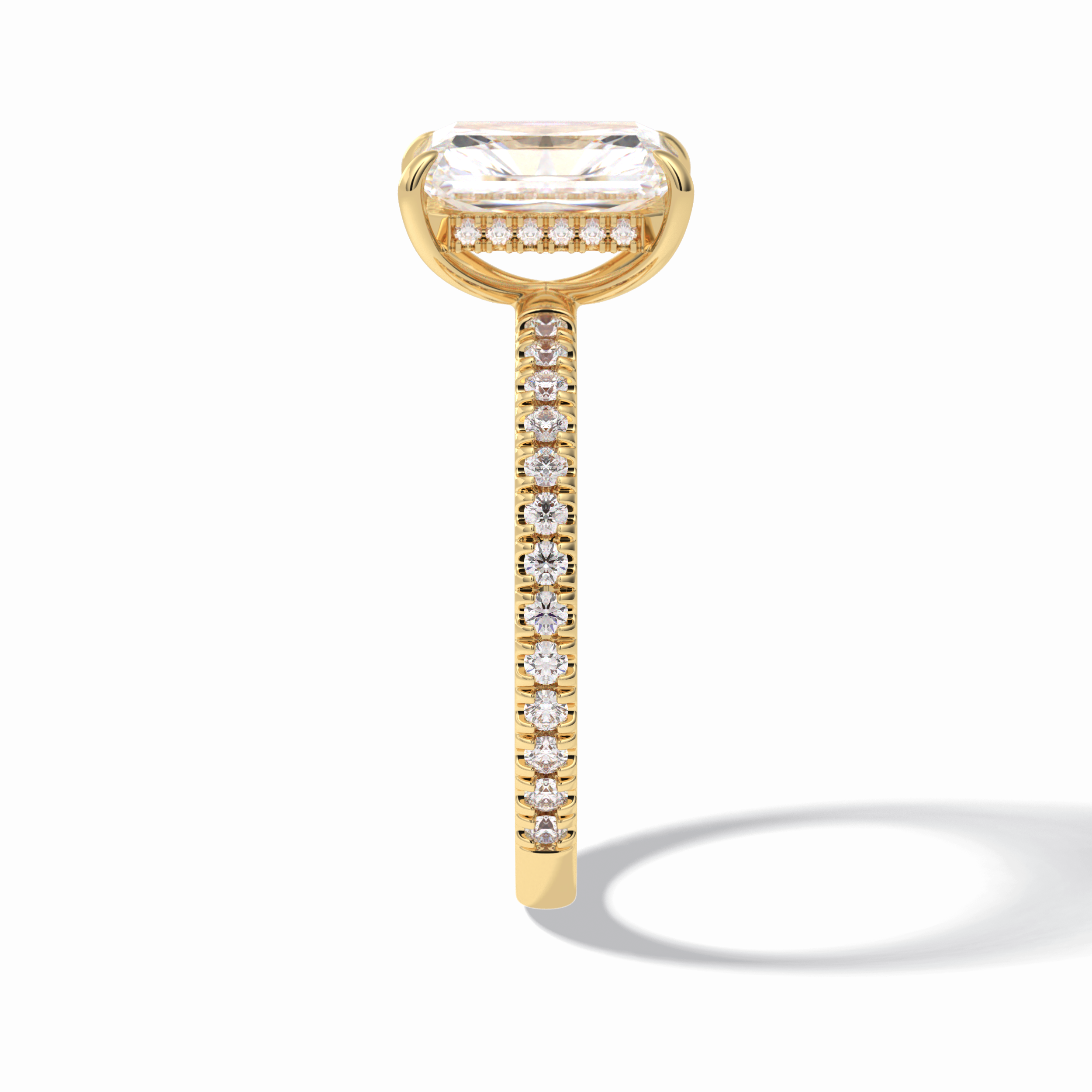 Radiant Pave Lab Grown Diamond Engagement Ring